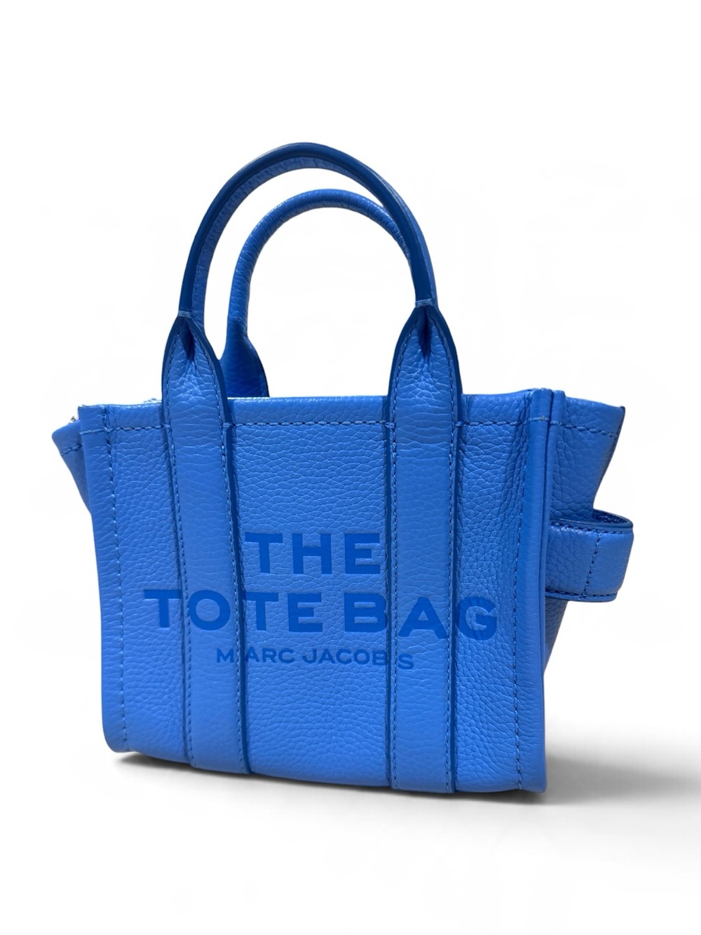 Marc Jacobs The Leather Micro Tote Bag, spring Blue, crossbody, looks new